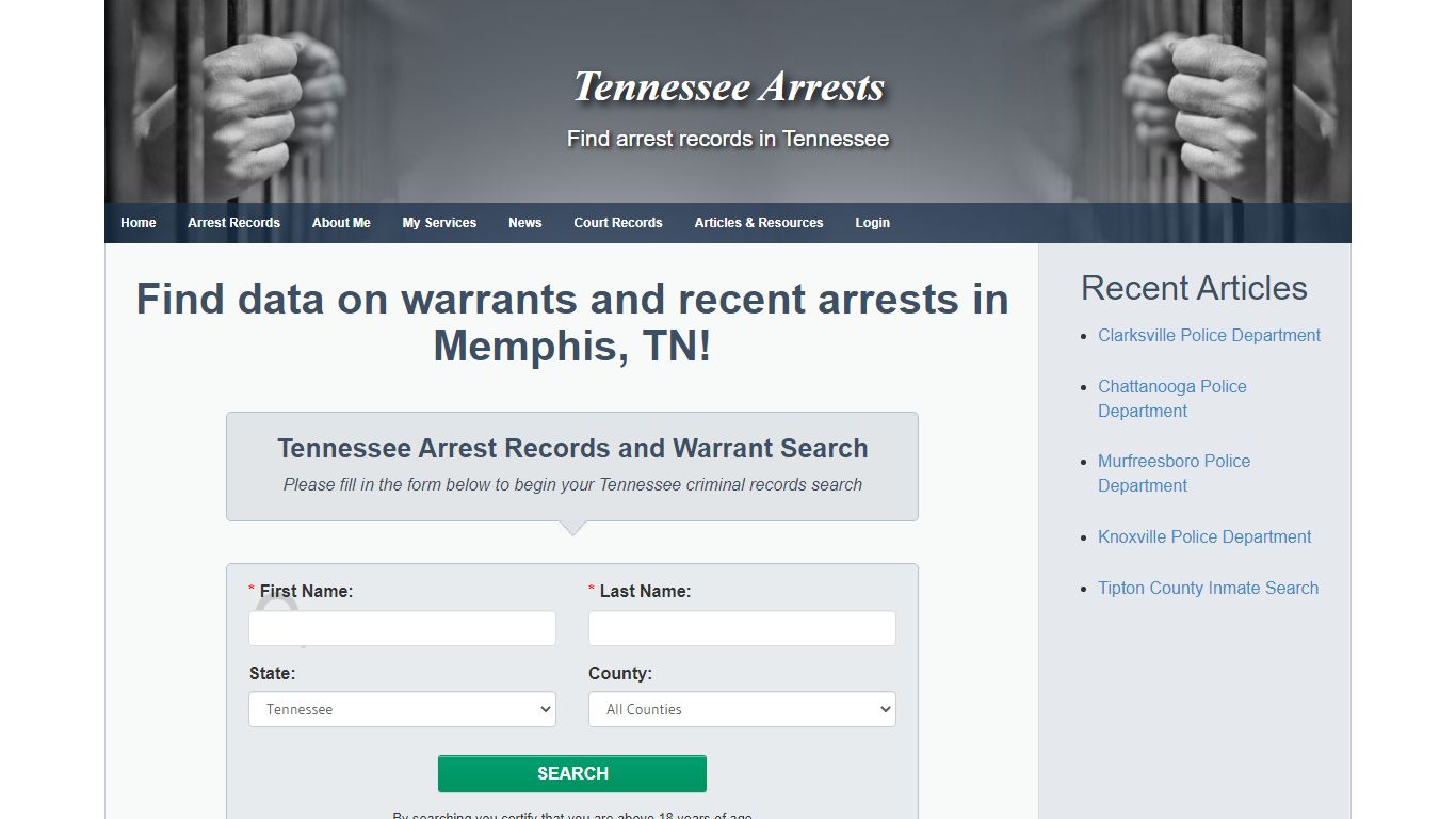 Memphis TN Warrant Search and Arrest Records - Tennessee Arrests